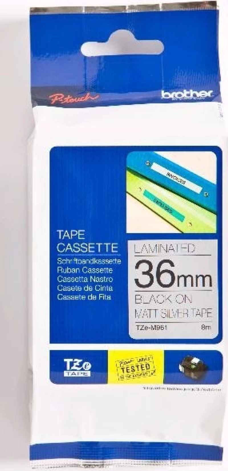 Brother TZE-M961 Ταινία Ετικετογράφου (8m x 36mm) Ασημί