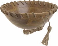 Inart Διακοσμητικό Μπωλ Ξύλινο 24.5x24.5x8.5cm
