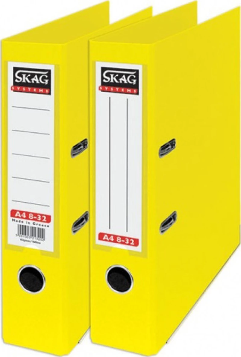 Skag Κλασέρ 8/32 για Χαρτί A4 με 2 Κρίκους Κίτρινο Systems P.P