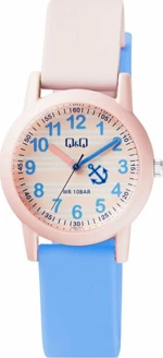 Q&Q Vs49J002Y Kids Pink-Light Blue Rubber Strap