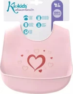 Kiokids Σαλιάρα Σιλικόνης Ροζ Καρδιά