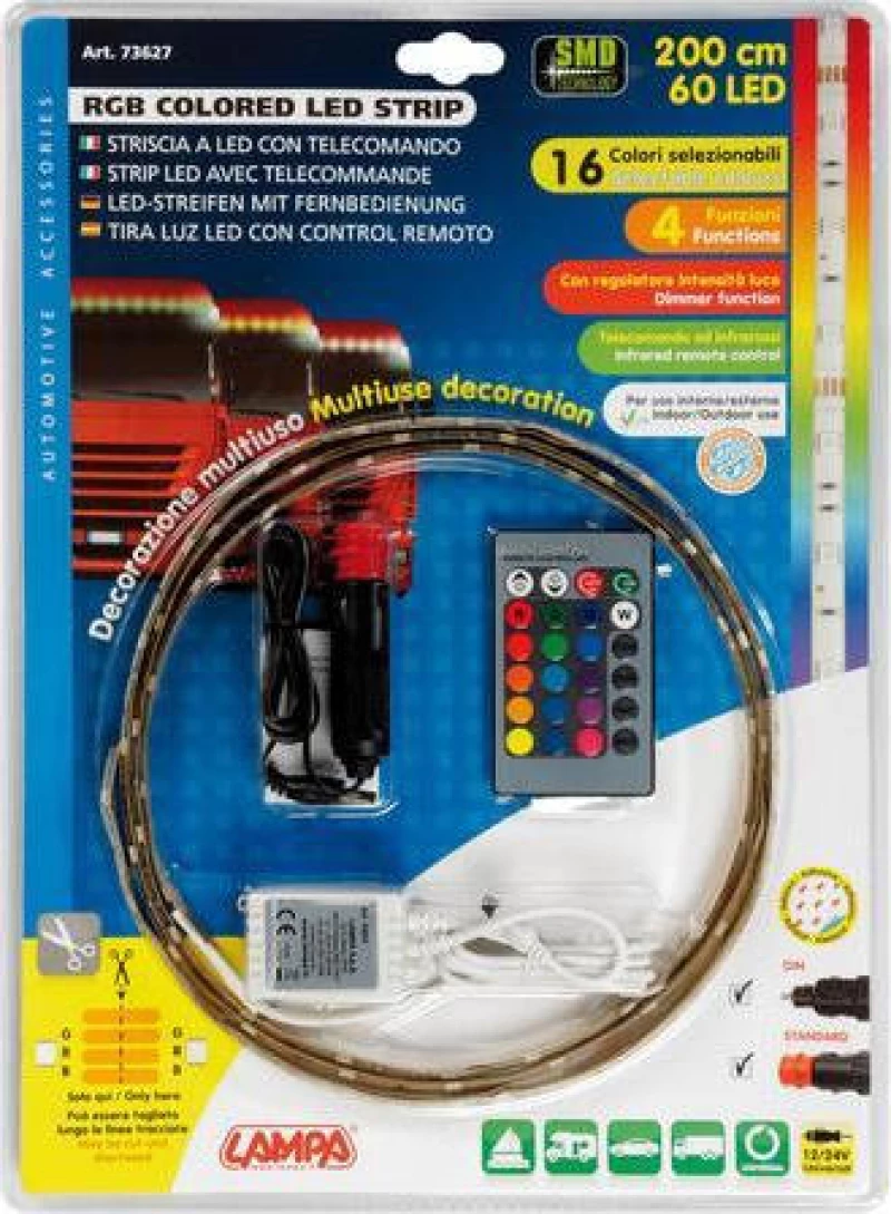 Lampa RGB Colored Led Strip 200cm