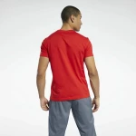 Reebok Graphic Series Linear Αθλητικό Ανδρικό T-shirt Motor Red με Λογότυπο
