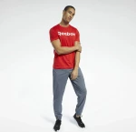 Reebok Graphic Series Linear Αθλητικό Ανδρικό T-shirt Motor Red με Λογότυπο