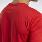 Reebok Graphic Series Linear Αθλητικό Ανδρικό T-shirt Motor Red με Λογότυπο