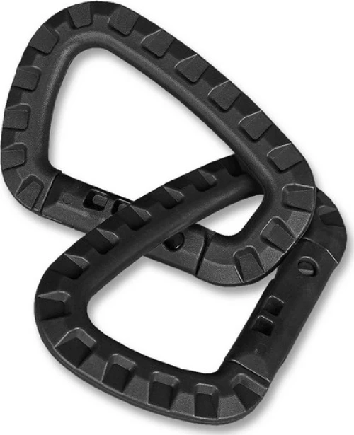 Mil-Tec Carabiner ABS Μαύρο 2τμχ