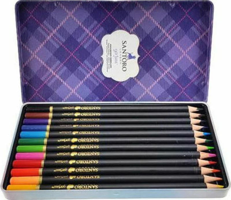 Santoro Gorjuss Sugar Plum Μεταλλική Κασετίνα με 12τμχ Ξυλομπογιές