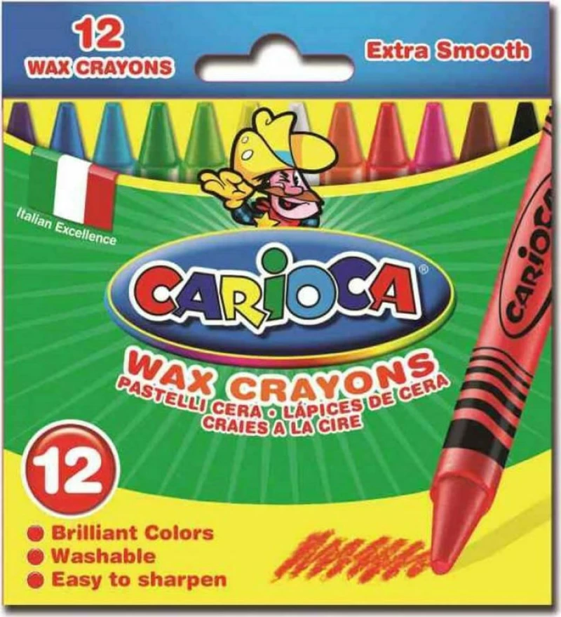Carioca Σετ Κηρομπογιές Extra Smooth 12τμχ