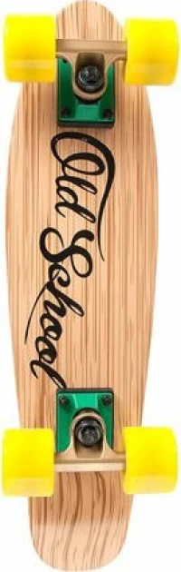 METEOR Σανίδα Skateboard Old School σε χρώμα μπεζ με κίτρινο - 57x16x10,5 cm