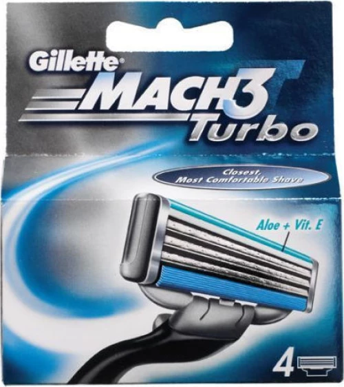 Gillette Mach3 Turbo Replacement Blades 4τμχ