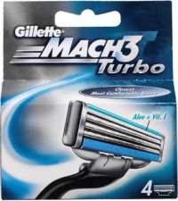 Gillette Mach3 Turbo Replacement Blades 4τμχ