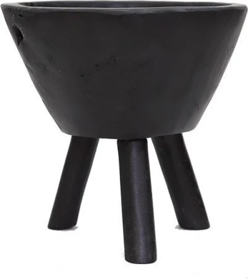 Soulworks Διακοσμητικό Μπωλ Ξύλινο Tripto Μαύρο 25x25x25cm