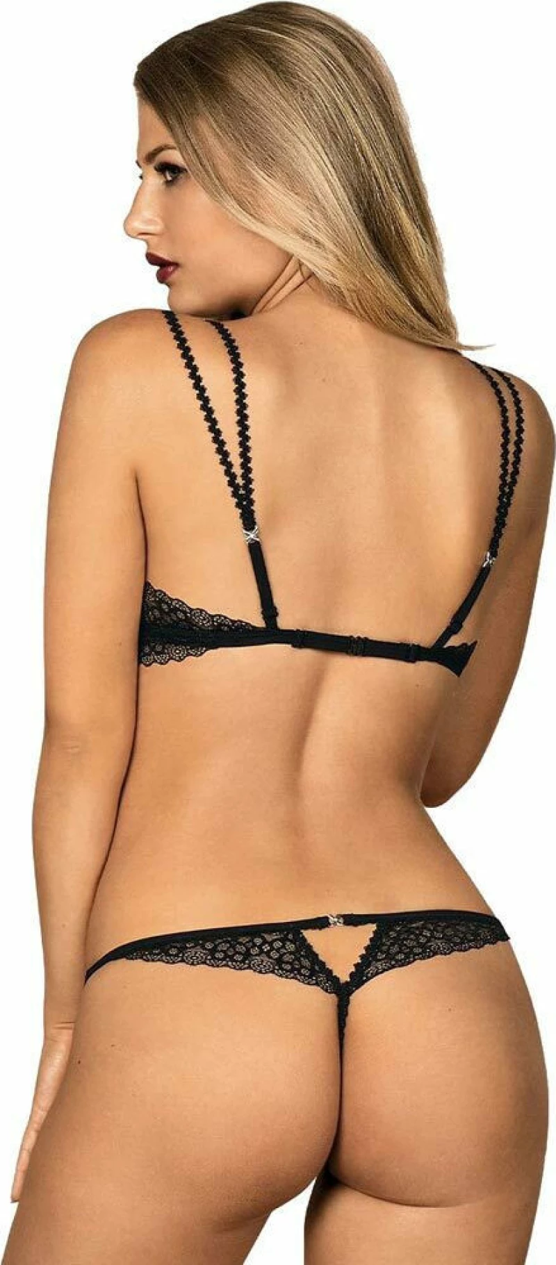 Obsessive Liferia cupless bra & crotchless thong
