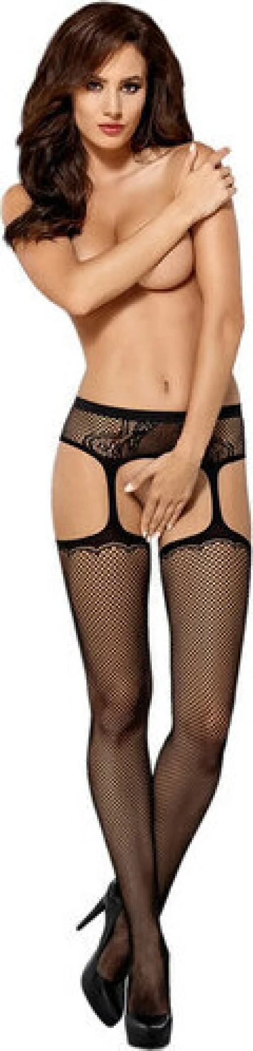 Obsessive S232 Sensual Garter Stockings Black