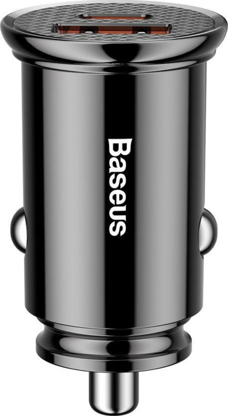 Baseus Φορτιστής Αυτοκινήτου Quick Charge 4.0 5A Γρήγορης Φόρτισης με Θύρες: 1xUSB 1xType-C