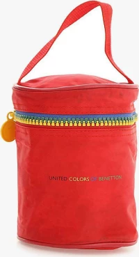 Benetton Κόκκινη Κασετίνα Βαρελάκι με 1 Θήκη