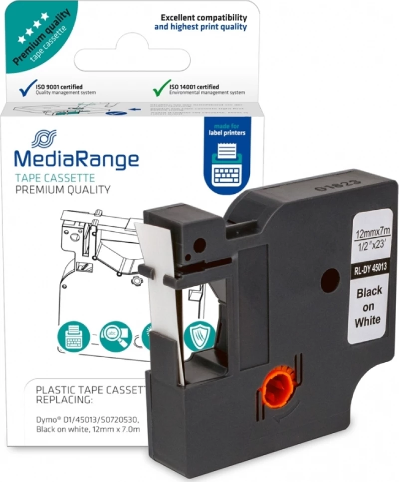 MediaRange Ταινία Ετικετογράφου (7m x 12mm) MRDY45013 Λευκό