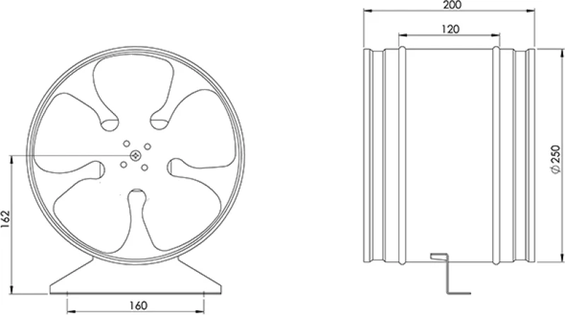 Europlast Εξαεριστήρας Αεραγωγών Διαμέτρου 250mm
