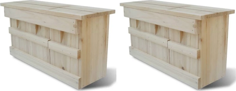 vidaXL Φωλιές Σπουργιτιών 2 τεμ. 44x15.5x21.5cm. Ξύλινες 276008