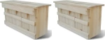 vidaXL Φωλιές Σπουργιτιών 2 τεμ. 44x15.5x21.5cm. Ξύλινες 276008