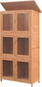 vidaXL Κλουβί Κουνελιών 6 Δωματίων Ξύλινο 170347