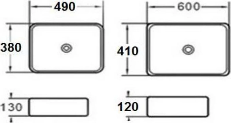 KLP Plus Επικαθήμενος Νιπτήρας Πορσελάνης 49x38cm Λευκός