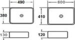 KLP Plus Επικαθήμενος Νιπτήρας Πορσελάνης 49x38cm Λευκός