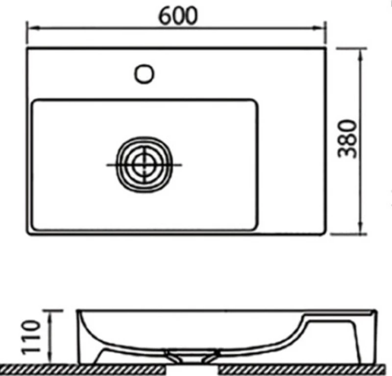 Karag Infinity 6160 Επιτοίχιος Κρεμαστός Νιπτήρας Πορσελάνης 60x38cm Λευκός