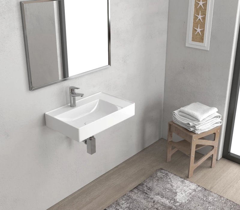 Karag Infinity 6160 Επιτοίχιος Κρεμαστός Νιπτήρας Πορσελάνης 60x38cm Λευκός