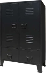 Ντουλάπι με Βιομηχανικό Στιλ Μαύρο 67 x 35 x 107 εκ. Μεταλλικό