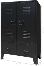 Ντουλάπι με Βιομηχανικό Στιλ Μαύρο 67 x 35 x 107 εκ. Μεταλλικό