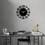 HomeMarkt Ρολόι Τοίχου Μαύρο Μεταλλικό 48cm