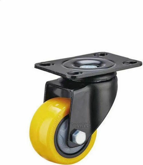 Ρόδα κίτρινη πολυουρεθανική PU 40mm φρένο