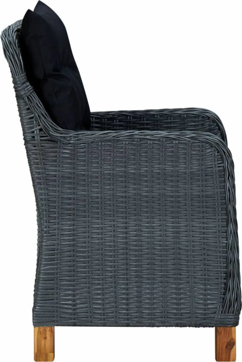 Πολυθρόνα Rattan Σκούρο Γκρι 2τμχ