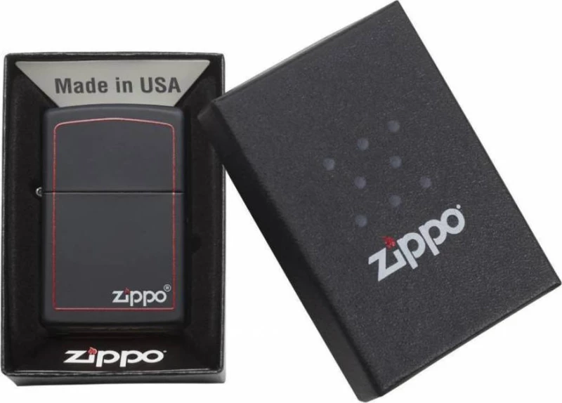 Zippo Αναπτήρας Λαδιού Αντιανεμικός σε Μαύρο χρώμα Classic Logo