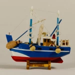 Ξύλινο Διακοσμητικό Καράβι Καΐκι 16x16cm