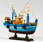 Ξύλινο Διακοσμητικό Καράβι Καΐκι 20x17cm