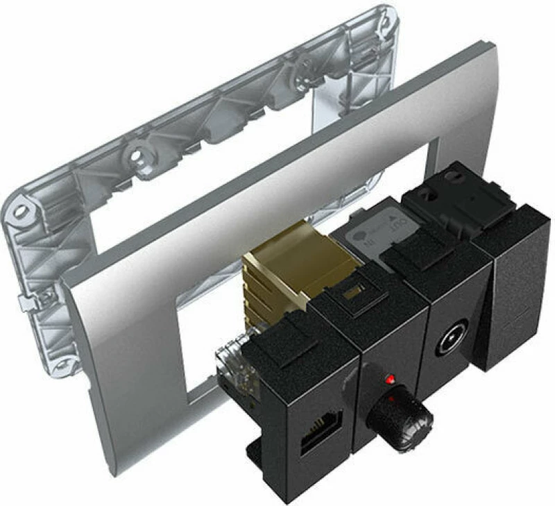 Aca Elec Modys Πλαίσιο 4 Στ. Μαύρο Ματ - Aca Elec - 10101433450