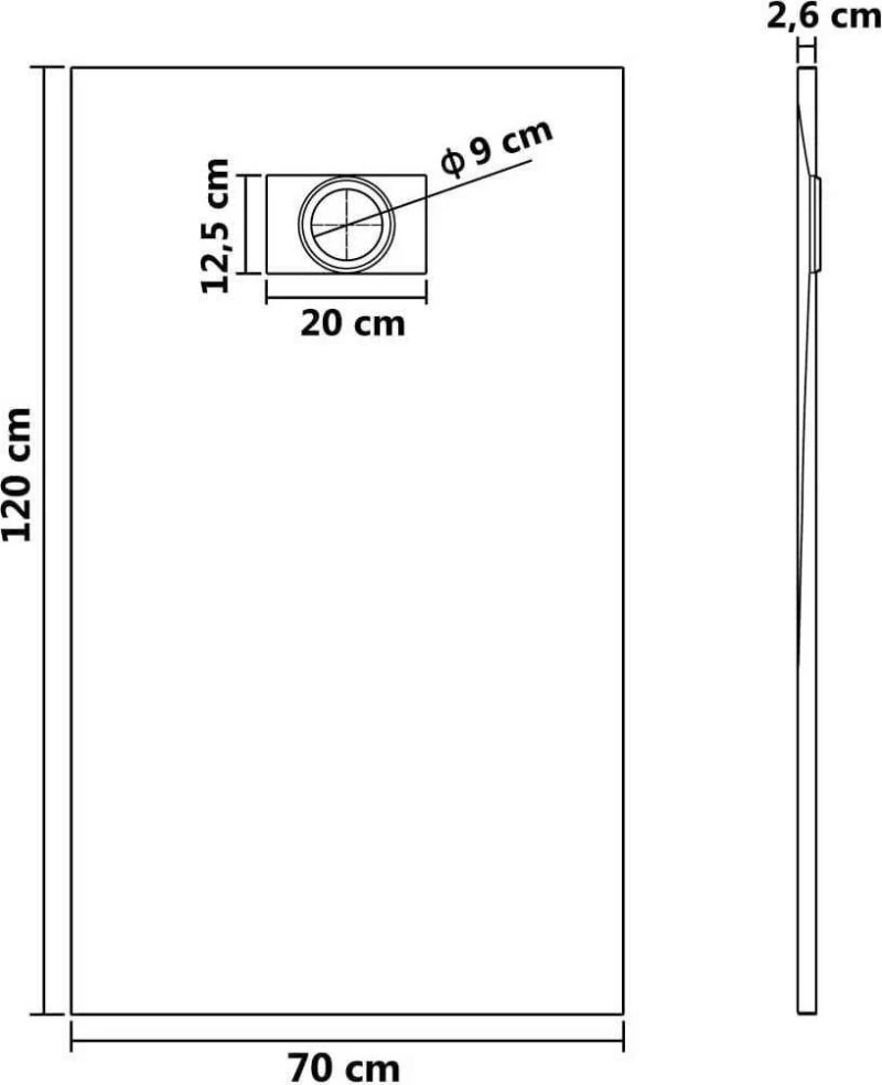 vidaXL 144783 Ντουζιέρα 120x70cm