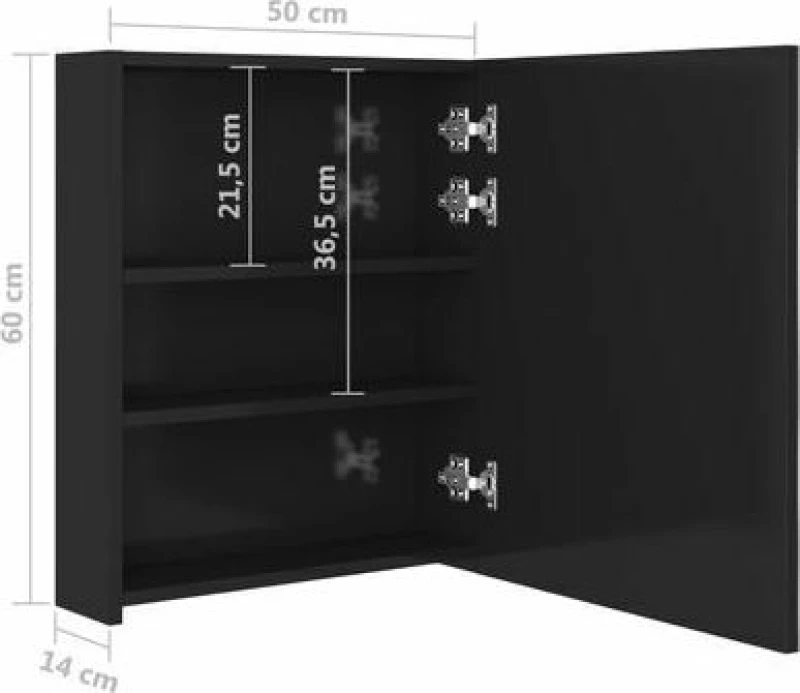 vidaXL 326481 Ορθογώνιος Καθρέπτης Μπάνιου με Ντουλάπι 50x60cm