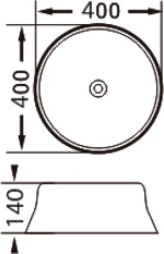KLP Irene Επικαθήμενος Νιπτήρας Πορσελάνης 40x40cm Λευκός