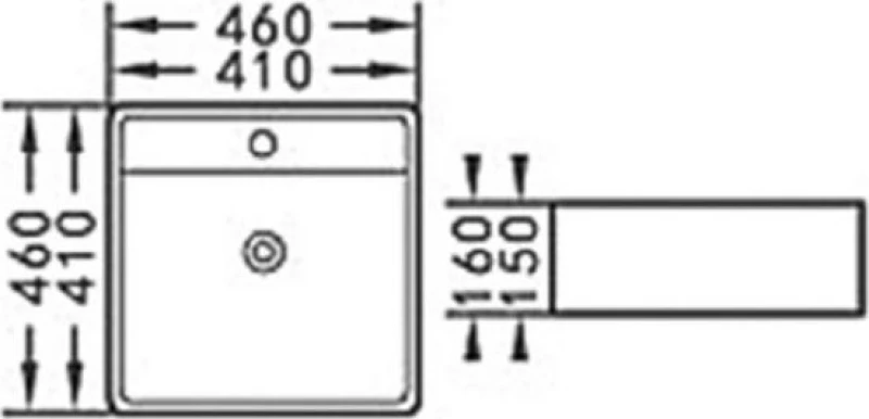 KLP Top Επικαθήμενος Νιπτήρας Πορσελάνης 46x42cm Λευκός