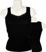 Minerva Βαμβακερά Γυναικεία Φανελάκια Μαύρα 2Pack