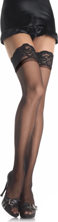 Leg Avenue Stay Up Sheer Thigh Highs Black