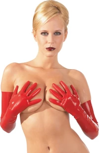 The Latex Collection Latex Gloves Red