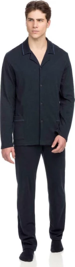 Vamp 15692 Χειμερινή Ανδρική Πιτζάμα Βαμβακερή Navy Μπλε