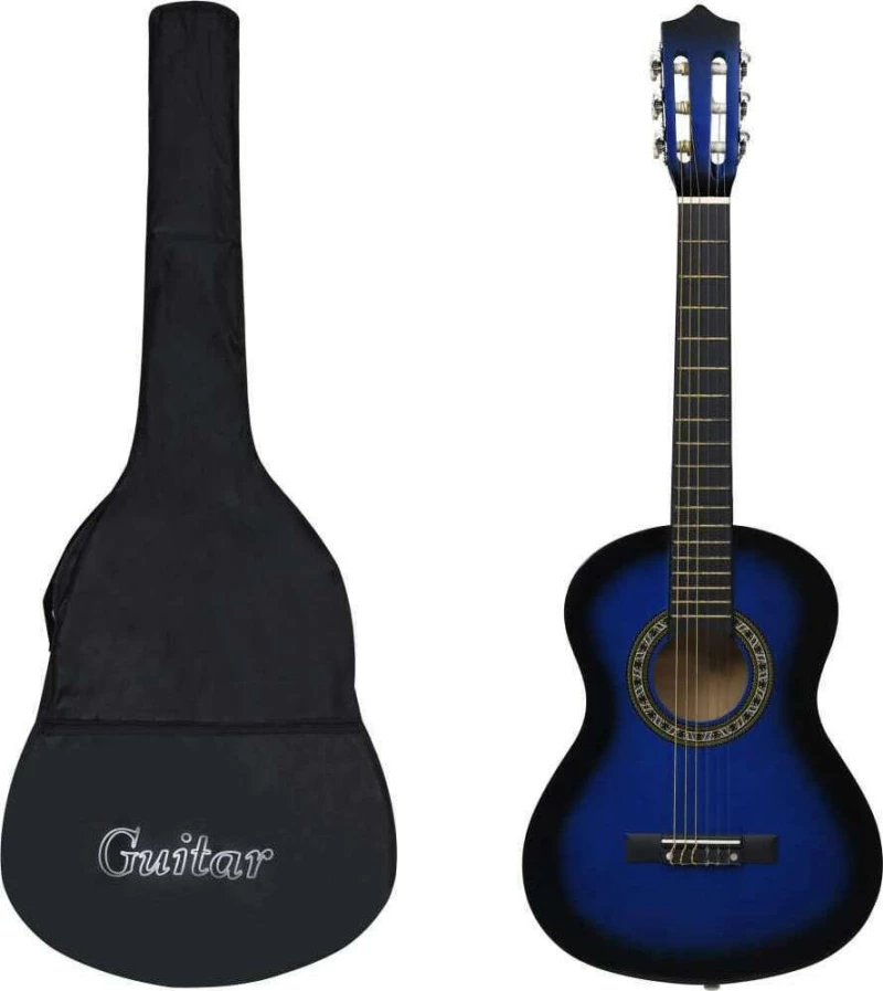 vidaXL Κλασική Κιθάρα 1/2 Παιδική Classical Beginner and Kids 34" with Bag Blue
