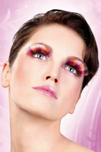 Purple-Orange-Yellow Glitter Eyelashes