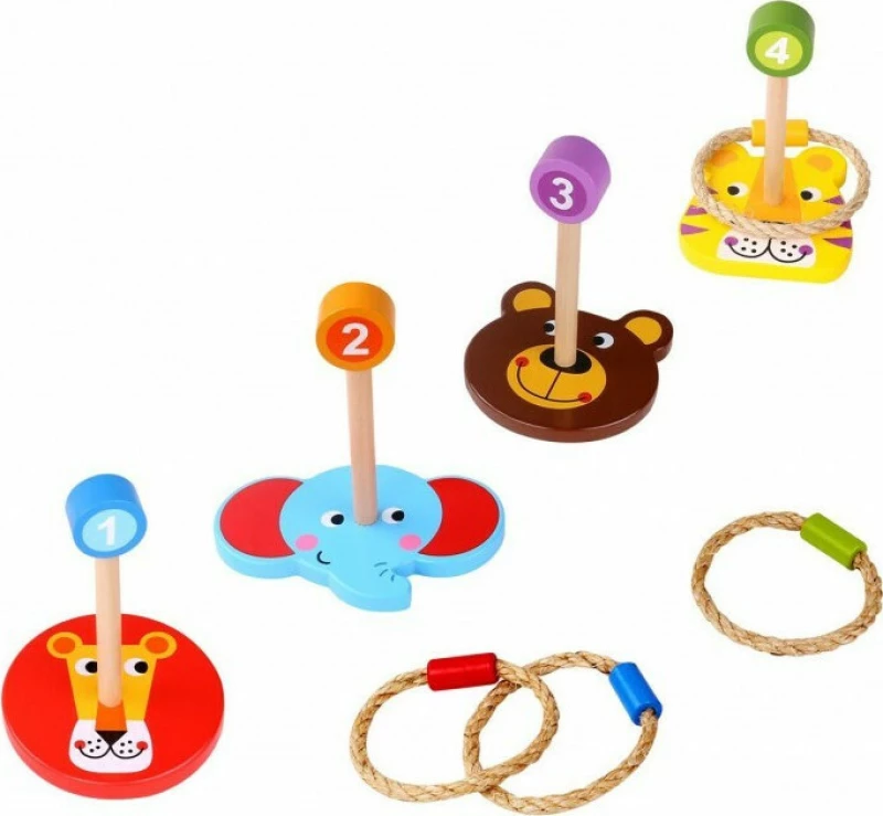 Tooky Toys Ξύλινοι Κρίκοι Ζωάκια