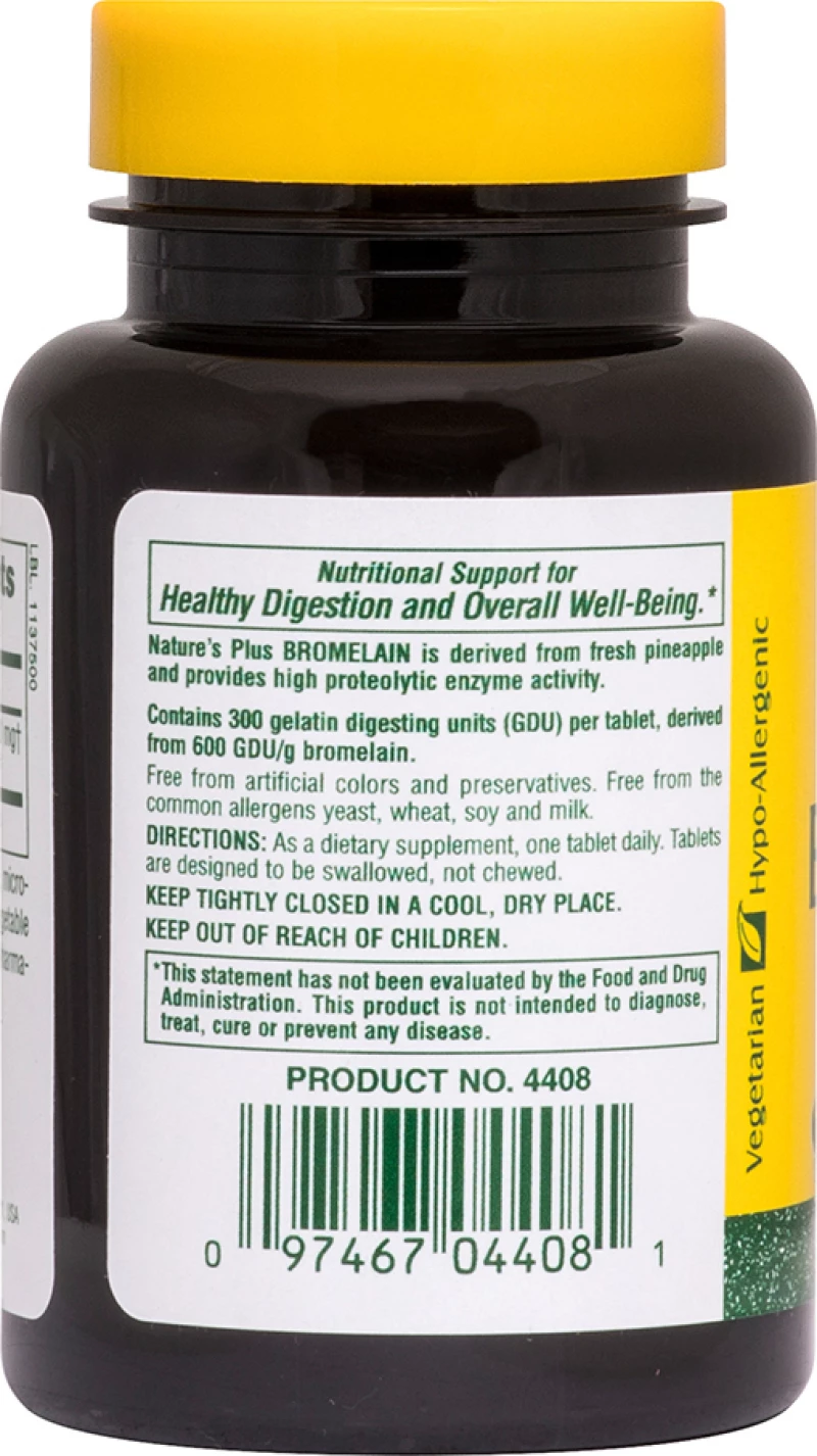 Nature's Plus Bromelain 500mg 60 ταμπλέτες